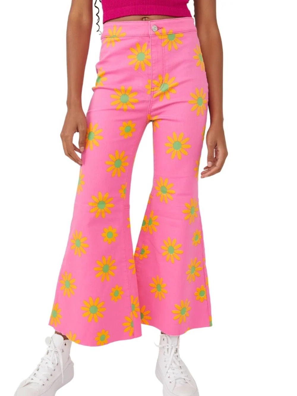 Free People Retro Youthquake Floral Flare Jeans Sz 29